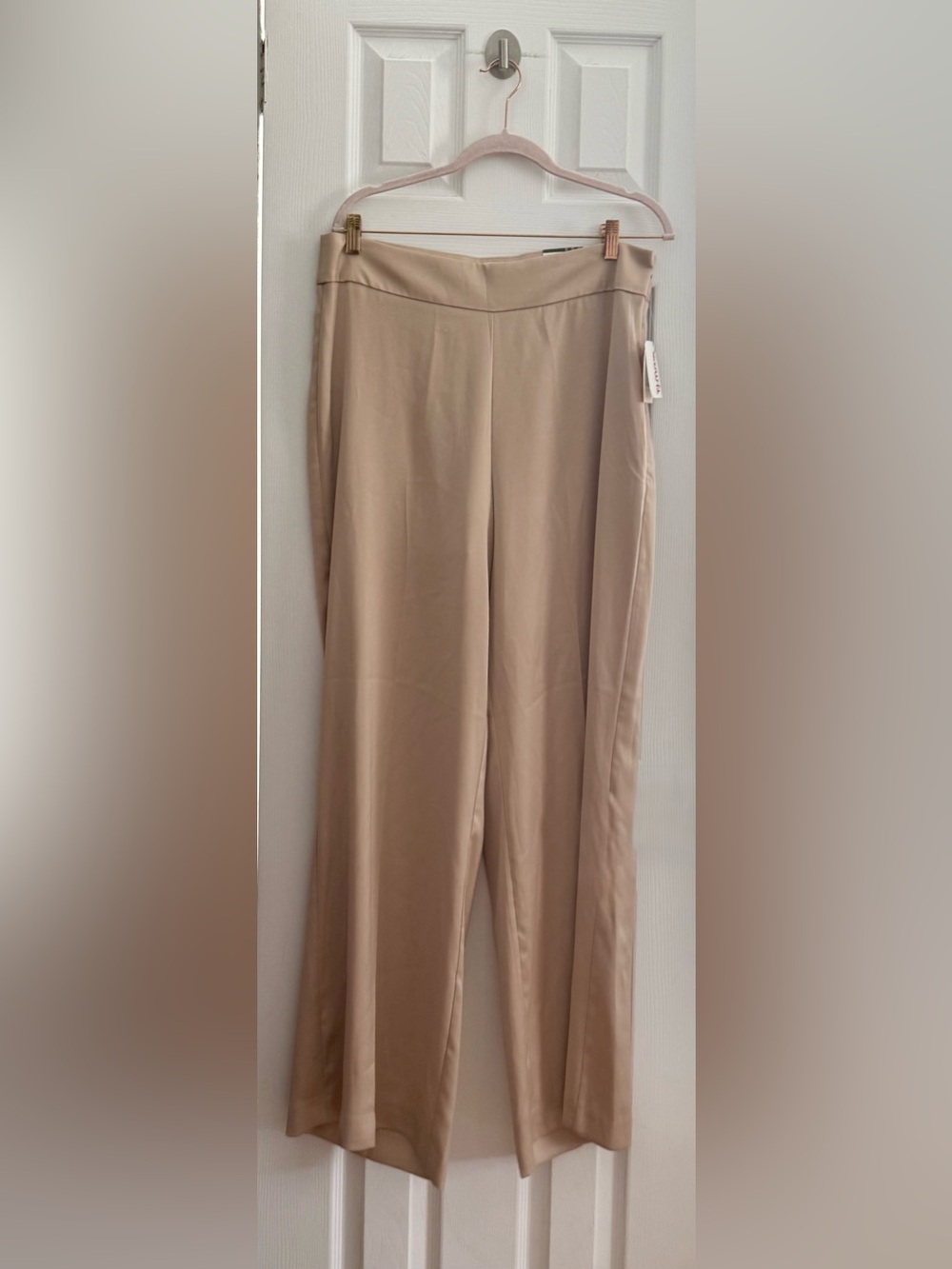 Anne Klein Taupe Wide-Leg Dress Pants